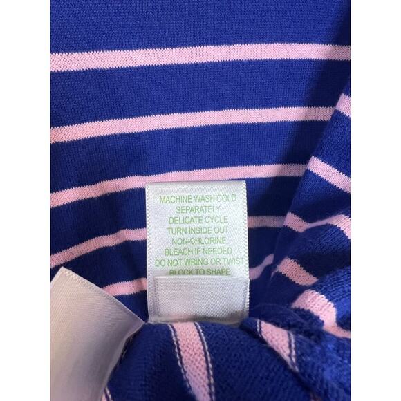 Lilly Pulitzer Elba Striped Sweater In Twilight Blue/Pink Coba- Size XS - Picture 3 of 6